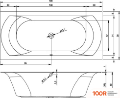 Ванна Riho LINARES VELVET 190X90 (С НОЖКАМИ) (20220)