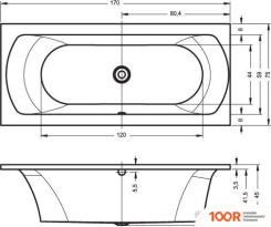 Ванна Riho LIMA 170X75 (С НОЖКАМИ) (20202)