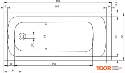 Ванна Riho DOLA 180X80 BB32 (С КАРКАСОМ) (20155)
