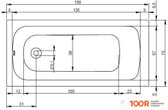 Ванна Riho DOLA 150X70 (С НОЖКАМИ) (20149)