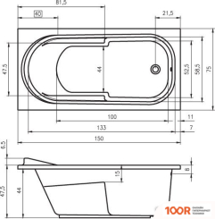 Ванна Riho COLUMBIA 150X75 BA02005 (С КАРКАСОМ) (20131)