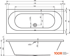 Ванна Riho CAROLINA 190X80 (С НОЖКАМИ) (20123)