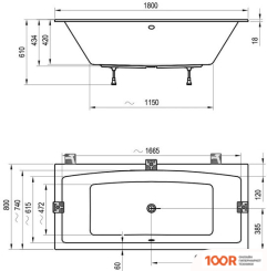 Ванна Ravak FORMY 02 SLIM 180X80 C891300000 (20087)