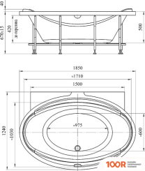 Ванна Radomir ЛАГУНА 185X124 1-01-2-0-1-026К (СИФОН ХРОМ) (19924)
