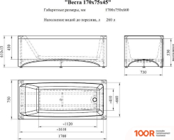 Ванна Radomir ВЕСТА 170Х75 2-01-0-0-1-255Р (19866)
