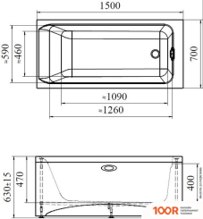 Ванна Radomir АГАТА 150X70 2-01-0-0-1-224Р (19819)
