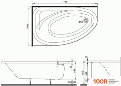 Ванна Kolo SPRING 170X100R XWA3070000 (С ЭКРАНОМ) (19805)