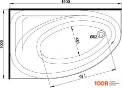 Ванна Kolo SPRING 160Х100R XWA3060 (С НОЖКАМИ И ЭКРАНОМ) (19800)
