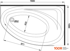 Ванна Kolo SPRING 160Х100L XWA3061000 (С НОЖКАМИ И ЭКРАНОМ) (19799)