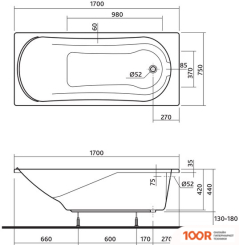Ванна Kolo COMFORT 170X75 (С НОЖКАМИ И ЭКРАНОМ) (19750)