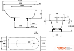 Ванна Kaldewei EUROWA 170Х70 (19705)