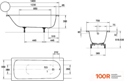 Ванна Kaldewei EUROWA 140X70 (С НОЖКАМИ) (19700)