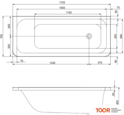 Ванна Jaquar LAGUNA 170X70 JBT-WHT-LAGUNA170X (19676)