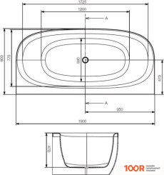 Ванна Jaquar 190X90 JBT-WHT-ARC190FX (19669)