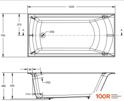 Ванна Jacob Delafon BIOVE 150X75 E6D903-0 (19648)