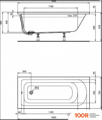 Ванна Ideal Standard HOT LINE 160X70 K274501 (19636)