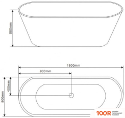 Ванна Grossman GR-1502 180X80 (С КАРКАСОМ, СИФОНОМ) (19592)