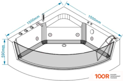 Ванна Grossman GR-15000-1 150X150 (С КАРКАСОМ И ГИДРОМАССАЖЕМ) (19590)