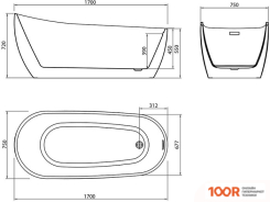Ванна Grossman GR-1403 GALAXY 170X75 (19586)