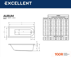 Ванна Excellent AURUM 150X70 (19498)
