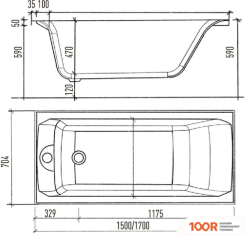 Ванна Eurolux QWATRY 150X70 (19489)