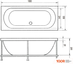 Ванна Eurolux ORIO 180X80 (19488)