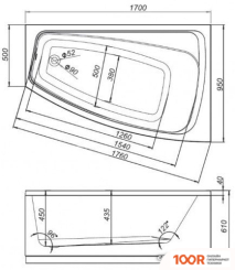 Ванна Domani-Spa TREND 170X95R DS02TR170R (19467)