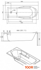 Ванна Cersanit SANTANA 160X70 (С НОЖКАМИ И 2 ЭКРАНАМИ) (19406)