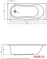Ванна Cersanit NIKE 170X70 (С КАРКАСОМ) (19387)