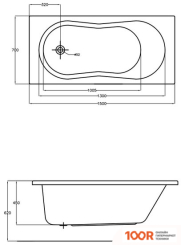 Ванна Cersanit NIKE 150X70 (С НОЖКАМИ) (19384)