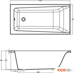 Ванна Cersanit LORENA 140X70 (С КАРКАСОМ И ЭКРАНОМ) (19342)