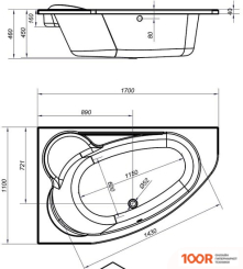 Ванна Cersanit KALIOPE 170X110 L (С КАРКАСОМ) (19336)