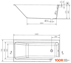 Ванна Cersanit CREA 160X75 (19304)