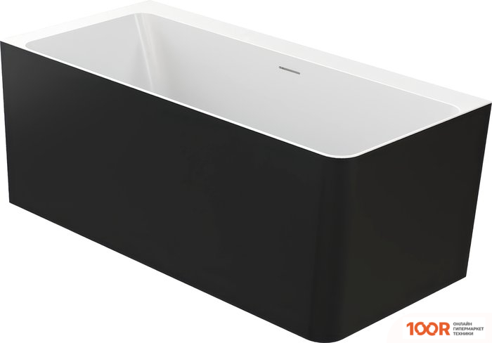 Ванна Belux ТУРИН ТУ-1600 L (19, ЧЕРНЫЙ МАТОВЫЙ/SOLID SURFACE) (19126)