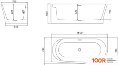 Ванна BelBagno BB410 150X78 (ЛЕВАЯ) (19036)