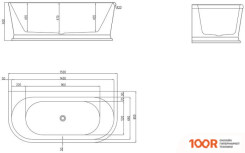 Ванна BelBagno BB408 150X80 (19032)