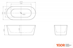Ванна BelBagno BB306-1675 (19014)