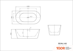 Ванна BelBagno BB306-1485 148X79 (19013)