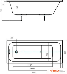 Ванна Aquatek МИЯ 180X70 (С КАРКАСОМ И ЭКРАНОМ) (18898)