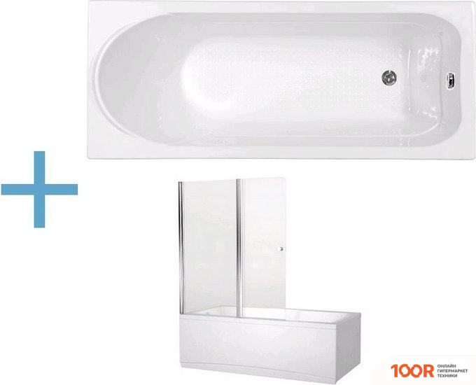 Ванна Aquanet WEST 160X70 (СО ШТОРКОЙ) (18812)