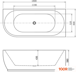 Ванна Aquanet FAMILY ELEGANT B 180X80 00260049 (18754)