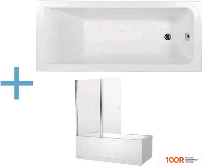 Ванна Aquanet BRIGHT 180X70 (СО ШТОРКОЙ) (18735)