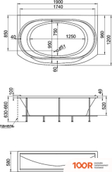 Ванна 1Марка SIRAKUSA 190X120 (С КАРКАСОМ И ЭКРАНОМ) (18270)