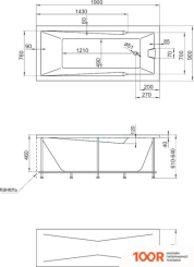Ванна 1Марка RAGUZA 190X90 (С ЭКРАНОМ И КАРКАСОМ) (18269)
