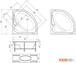 Ванна 1Марка IBIZA 150X150 (С КАРКАСОМ) (18218)