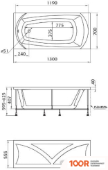 Ванна 1Марка ELEGANCE 130X70 (С КАРКАСОМ) (18198)