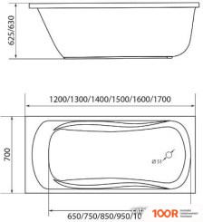Ванна 1Марка CLASSIC 150X70 (С КАРКАСОМ) (18167)