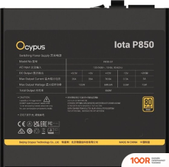 Блок питания Ocypus IOTA P850 IOTA-P850-G1FFBK024X-EU (17451)