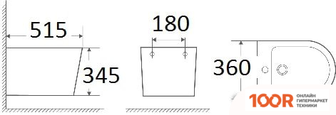 Биде WeltWasser SALZBACH 005 MT-BL (ЧЕРНЫЙ МАТОВЫЙ) (14021)