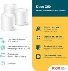 Wi-Fi роутер TP-Link DECO X50 (3 ШТ) (13327)